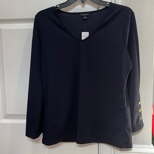 NWT. Dark blue blouse. Size small. Ann Taylor.